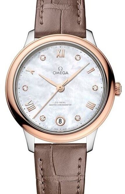 Omega De Ville Prestige Masa perlowa 34 mm Zloto/Stal