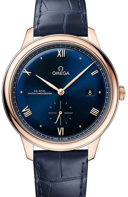 Omega De Ville Prestige Niebieski 41 mm Zloto rozowe