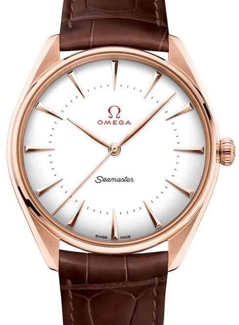Omega Seamaster Olympic Bialy 39.5 mm Zloto rozowe