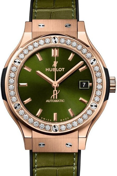 Hublot Classic Zielony 38 mm Złoto różowe