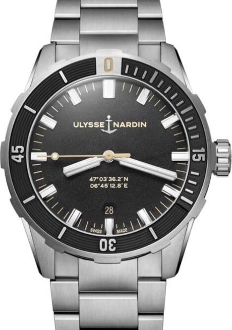 Ulysse Nardin Diver Czarny 42 mm Stal