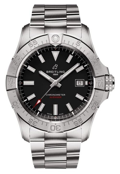 Breitling Avenger Czarny 42mm Stal