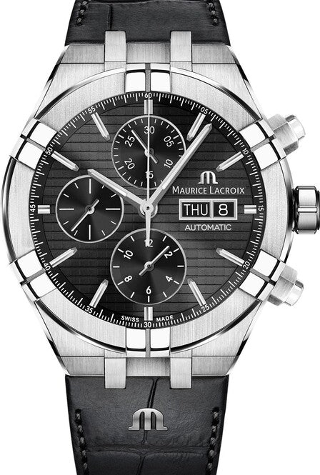 Maurice Lacroix AIKON Czarny 44 mm Stal