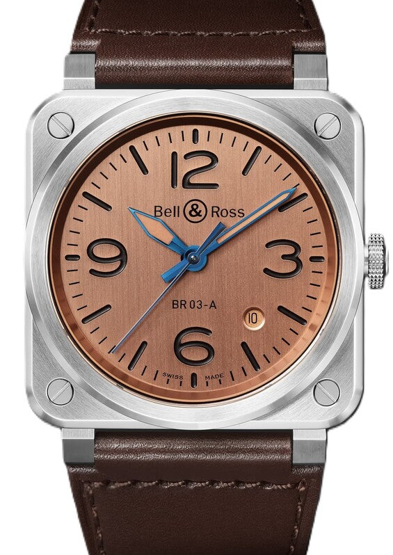 Bell & Ross BR 03 Pomarańczowy 41 mm Stal