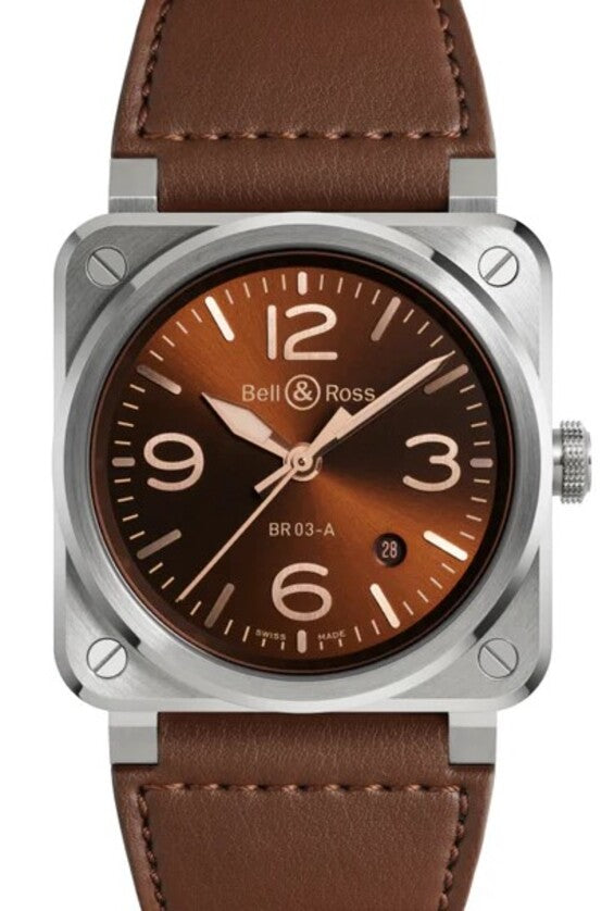 Bell & Ross BR 03 Brązowy 41 mm Stal