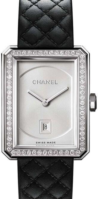 Chanel Boy-Friend Silver 34.6 X 26.7 mm Steel 