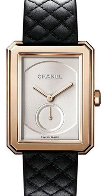Chanel Boy-Friend Silver 37 x 28.6 mm Rose Gold 