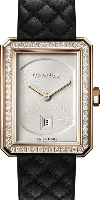 Chanel Boy-Friend Silver 34.6 x 26.7 mm Rose Gold 