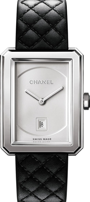 Chanel Boy-Friend Black 34.6 x 26.7 mm Steel 