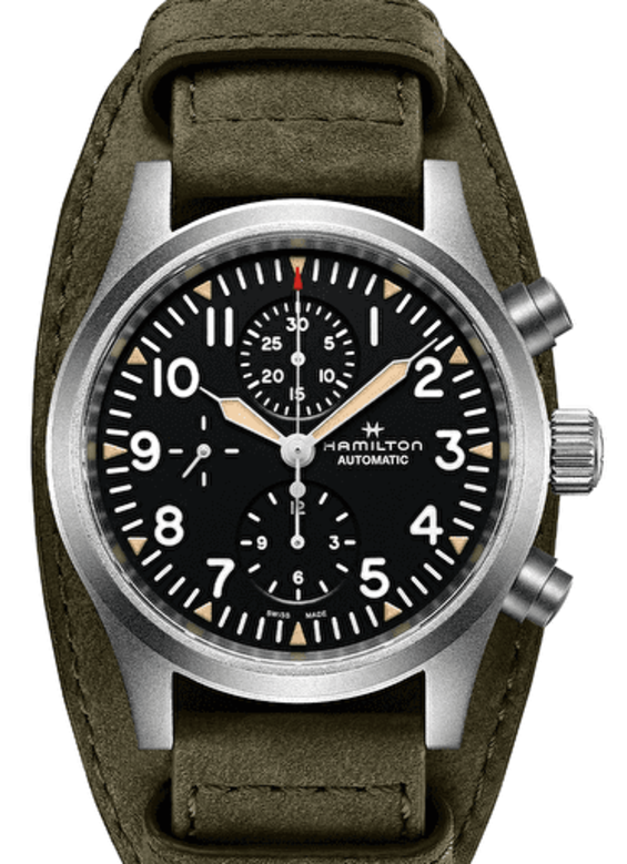 Hamilton Khaki Field Czarny 44 mm Stal
