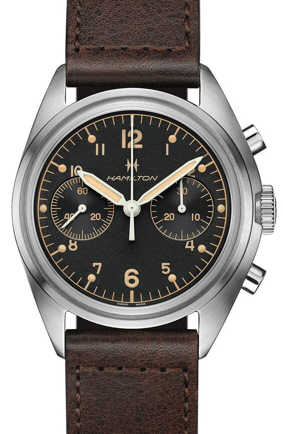 Hamilton Khaki Aviation Czarny 40 mm Stal