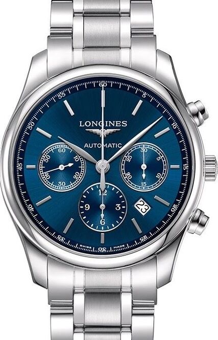 Longines Master Collection Niebieski 42 mm Stal