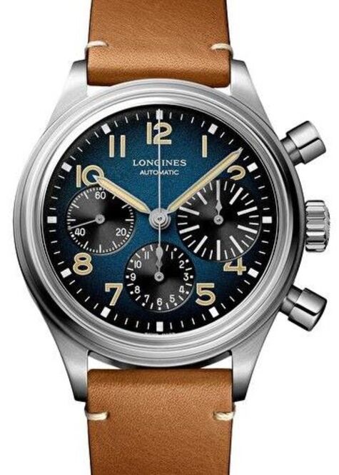 Longines Avigation Niebieski 41 mm Tytan