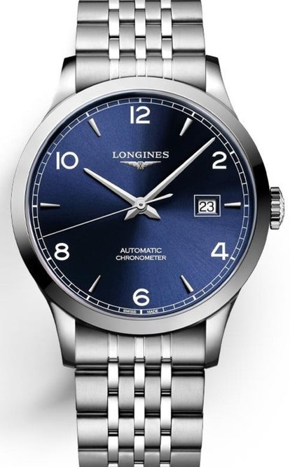 Longines Record Niebieski 40 mm Stal