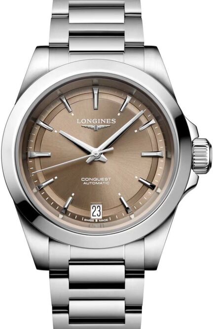 Longines Conquest Brązowy 34 mm Stal