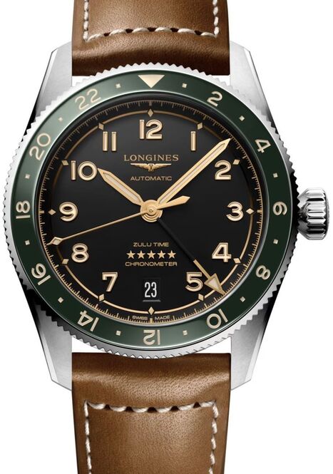 Longines Spirit Zulu Time Black 39mm Steel 