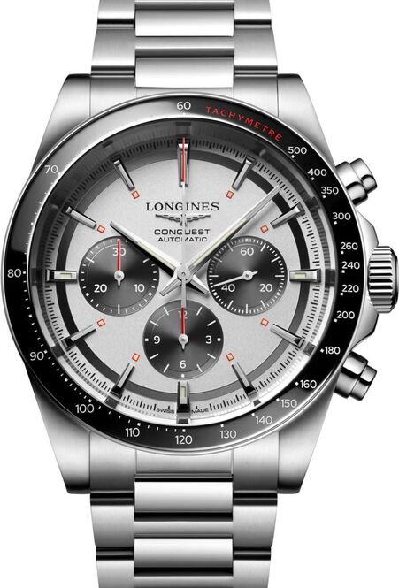 Longines Conquest Biały 42 mm Stal