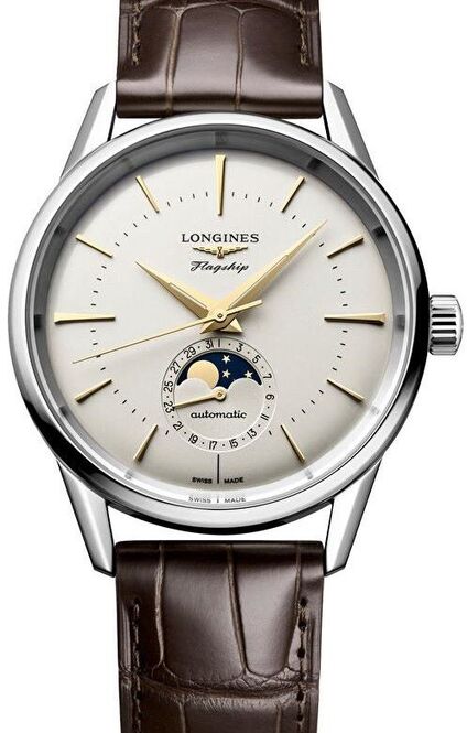Longines Flagship Heritage Srebrny 38 mm Stal