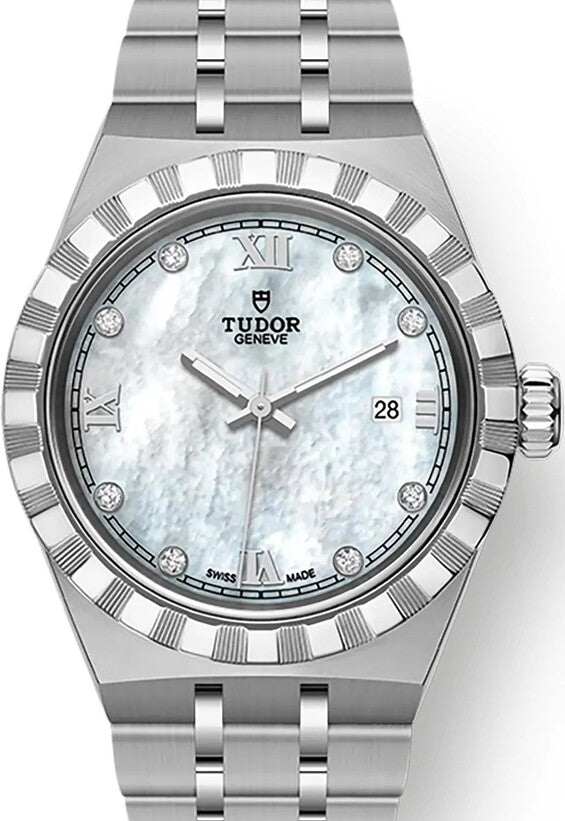 Tudor Royal Masa perłowa 28 mm Stal