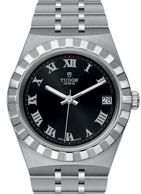 Tudor Royal Czarny 34 mm Stal