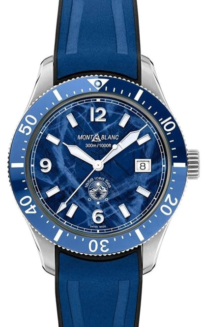 Montblanc 1858Iced Sea Automatic Date Niebieski 41 mm Stal
