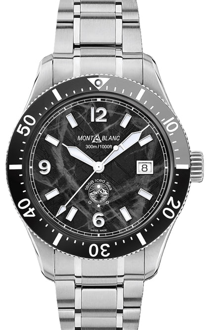 Montblanc 1858Iced Sea Automatic Date Czarny 40 mm Stal