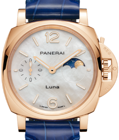 Panerai Luminor Due LunaGoldtech Mother of Pearl 38mm Yellow Gold 