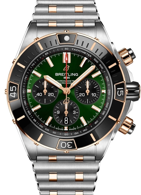 Breitling Super Chronomat Green 44mm Gold/Steel 