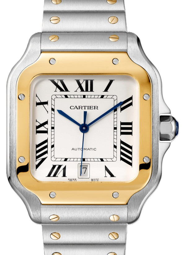 Cartier Santos Silver 39.8 mm Gold/Steel 
