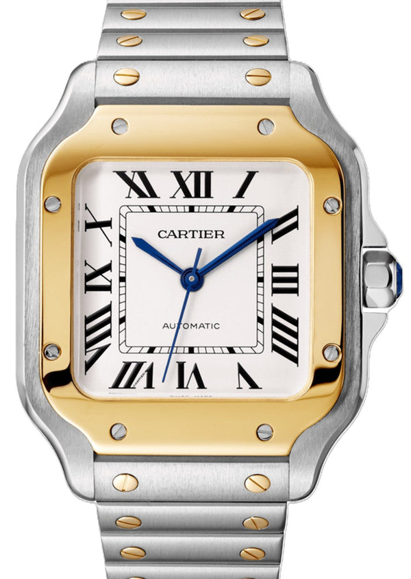 Cartier Santos Silver 35.1 mm Gold/Steel 