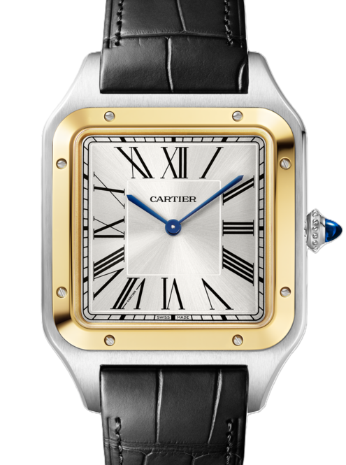 Cartier Santos Dumont Srebrny 47 mm Złoto/Stal