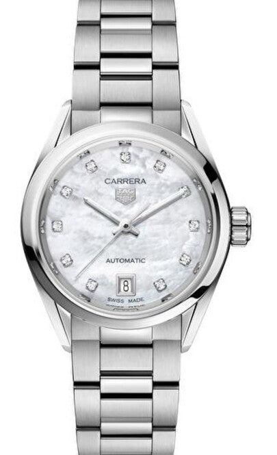 TAG Heuer Carrera Lady  Bialy 29 mm Stal