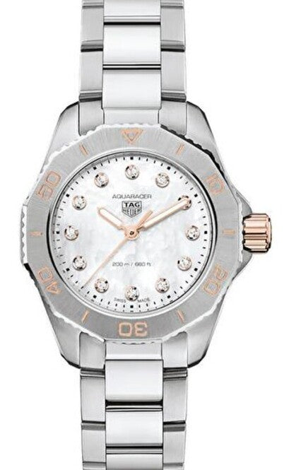 TAG Heuer Aquaracer Lady Bialy 30 mm Stal