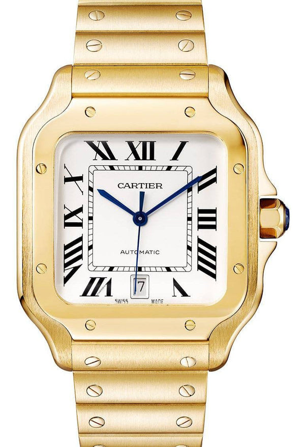 Cartier Santos Silver 39.8 mm Yellow Gold 