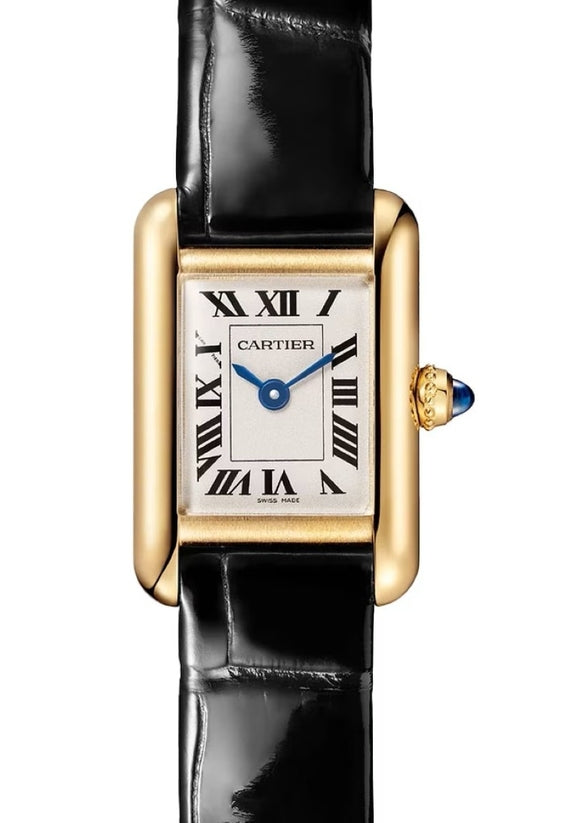 Cartier Tank Srebrny 24 mm Żółte złoto