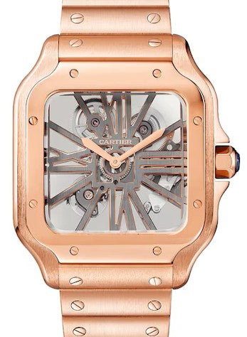 Cartier Santos Skeletonized 40 x 47 mm Rose Gold 