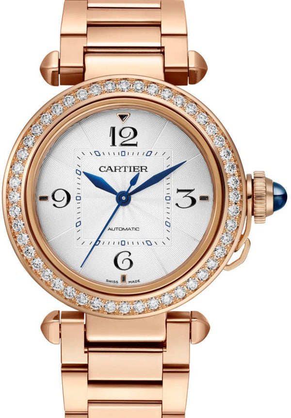 Cartier Pasha Silver 35 mm Rose Gold 