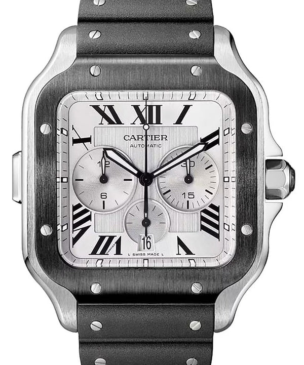 Cartier Santos Silver 43.3 mm Steel 