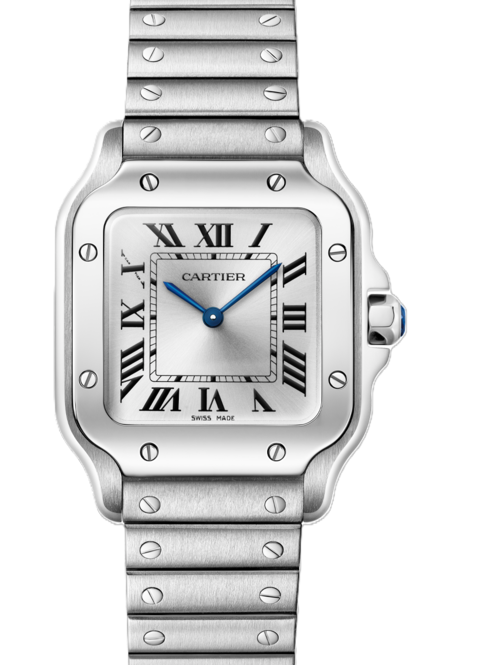 Cartier Santos Srebrny 27 mm Stal